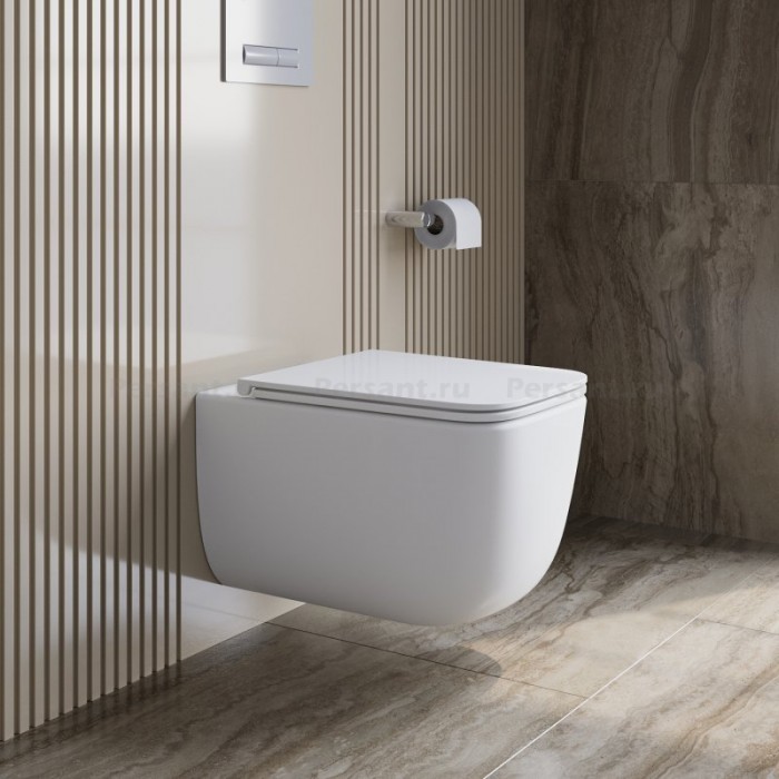 Подвесной унитаз Belbagno Luce BB076CH-TOR/SC торнадо безободковый с сиденьем