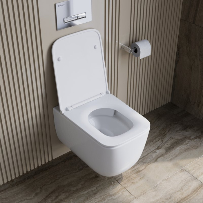 Подвесной унитаз Belbagno Luce BB076CH-TOR/SC торнадо безободковый с сиденьем