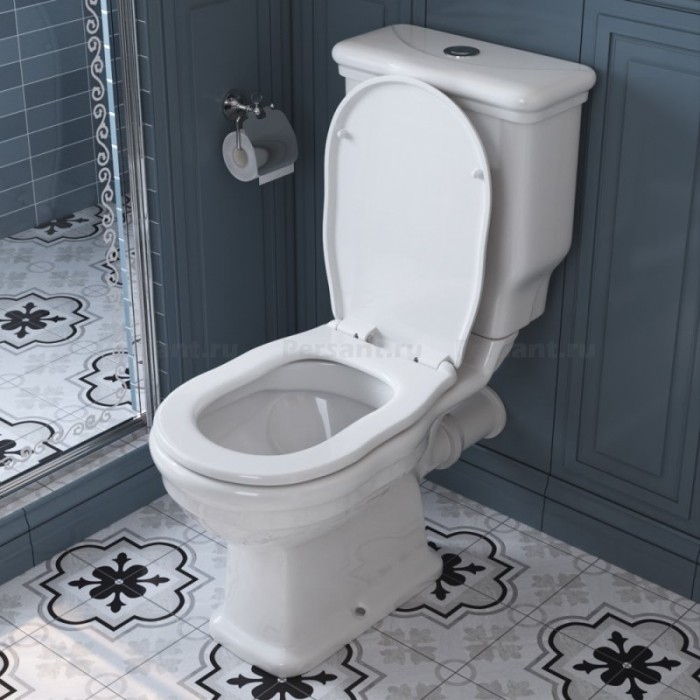Унитаз напольный BelBagno Boheme BB115CPR+BB115T безободковый