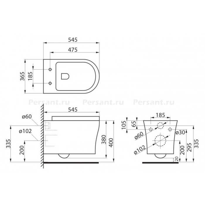 Подвесной унитаз BelBagno Ancona BB1224CHR-SM безободковый