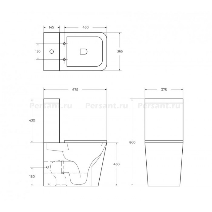 Напольный унитаз BelBagno Ardente-R BB02093CPR/SC + BB02093T безободковый
