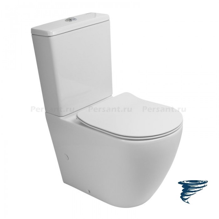 Напольный унитаз BelBagno Sfera-Tor смыв торнадо BB2141CP-TOR/SC+BB2141T с сиденьем микролифт
