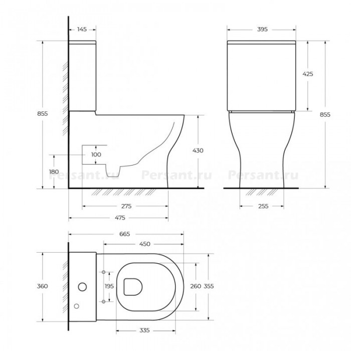 Напольный унитаз BelBagno Sfera-Tor смыв торнадо BB2141CP-TOR/SC+BB2141T с сиденьем микролифт
