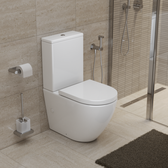Напольный унитаз BelBagno Sfera-Tor безободковый смыв торнадо BB2141CP-TOR+BB2141T