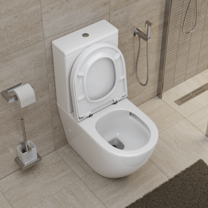 Напольный унитаз BelBagno Sfera-Tor безободковый смыв торнадо BB2141CP-TOR+BB2141T