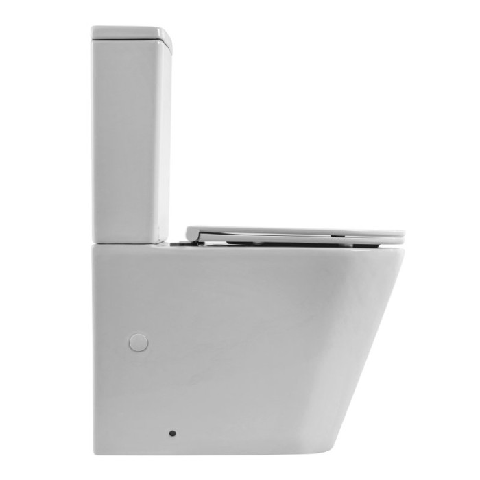 Напольный унитаз BelBagno FLAY-R безободковый с сиденьем микролифт BB2149CPR/SC+BB2149T