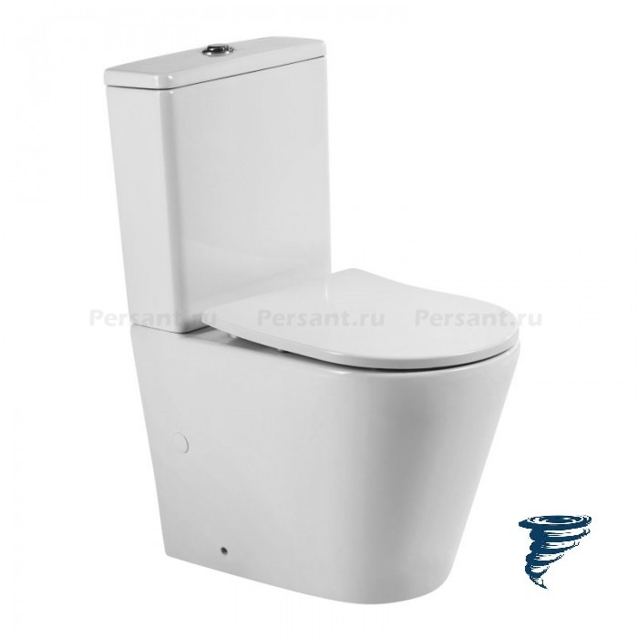 Напольный унитаз BelBagno Flay-Tor смыв "торнадо" BB2149CP-TOR/SC+BB2149T с сиденьем микролифт