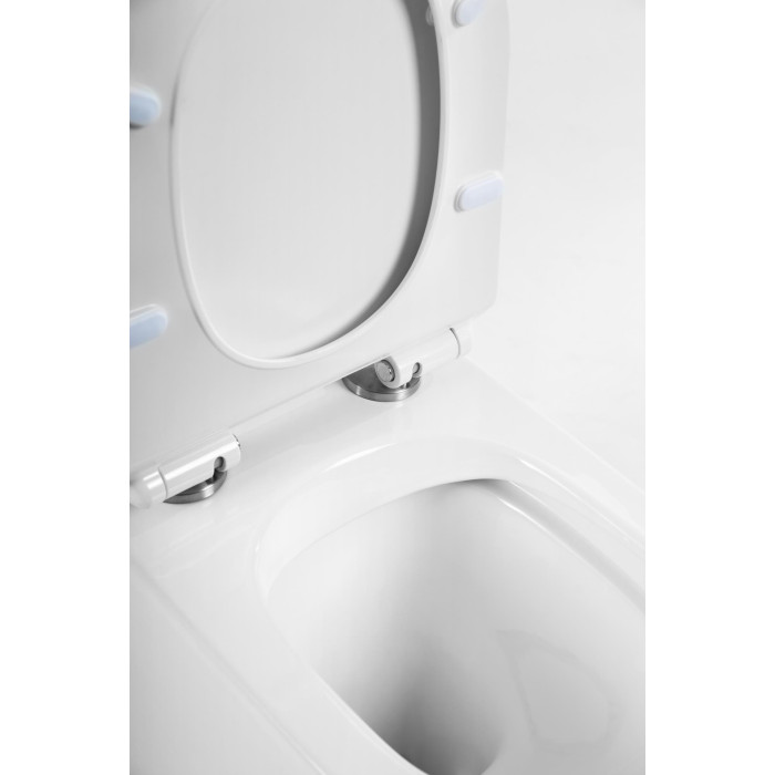 Напольный унитаз BelBagno FLAY-R безободковый с сиденьем микролифт BB2149CPR/SC+BB2149T