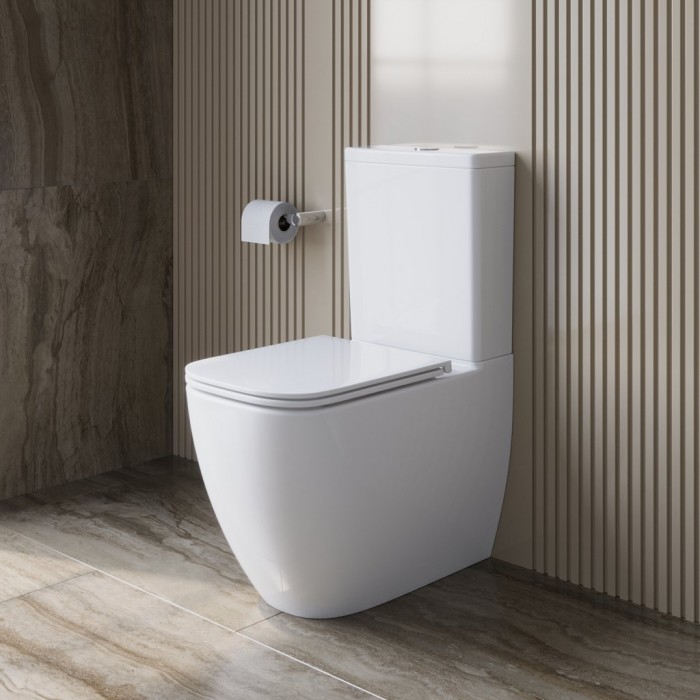 Напольный унитаз BelBagno Luce-Tor BB2197CP-TOR/SC+BB2197T торнадо безободковый