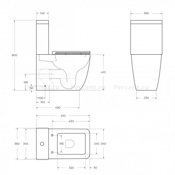 Напольный унитаз BelBagno Luce-Tor смыв "торнадо" BB2197CP-TOR/SC+BB2197T  с сиденьем микролифт