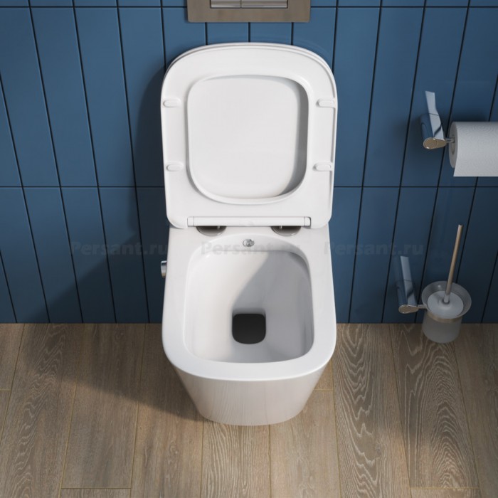 Подвесной унитаз Belbagno Due BB3103CHR-BS/SC с функцией биде, сиденье в комплекте