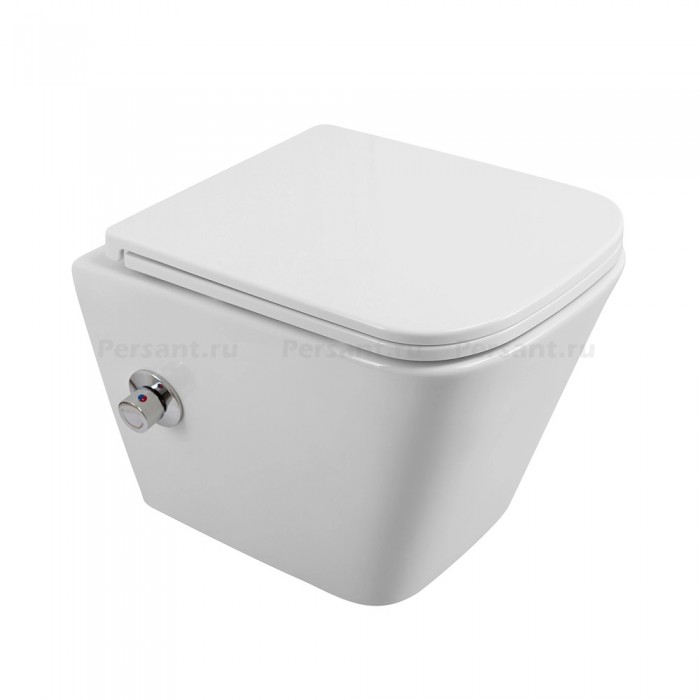 Подвесной унитаз Belbagno Due BB3103CHR-BS/SC с функцией биде, сиденье в комплекте
