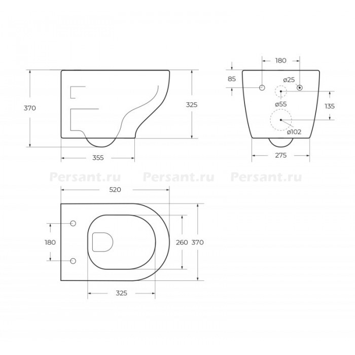 Подвесной унитаз BelBagno Acqua BB340CHR безободковый