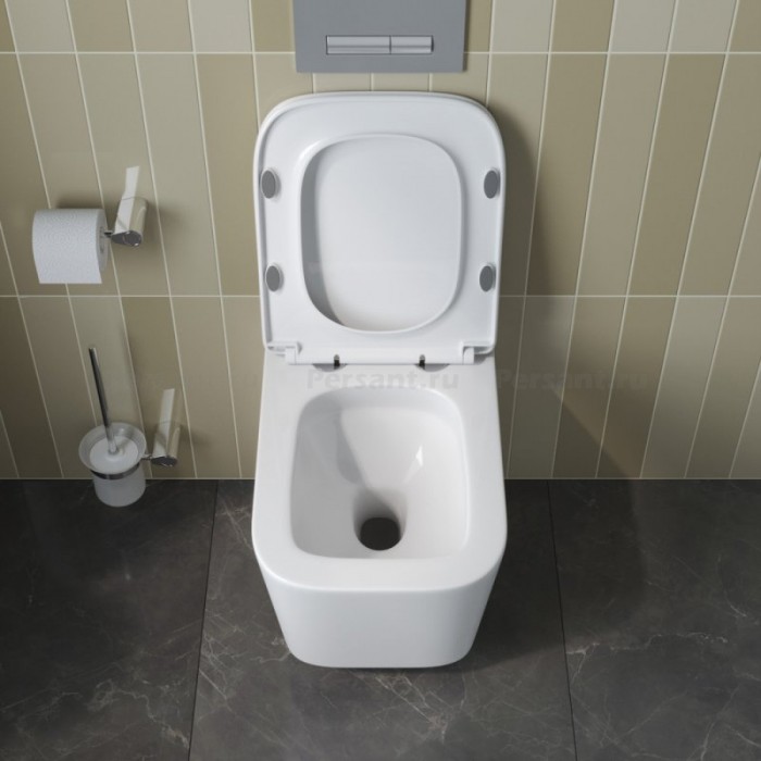 Подвесной унитаз Belbagno Due BB5171CH-TOR/SC торнадо безободковый с сиденьем