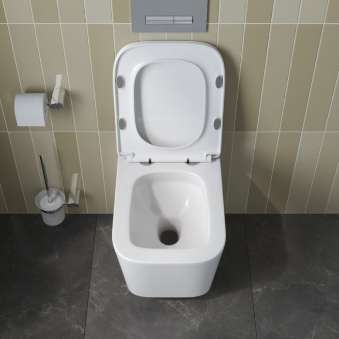 Подвесной унитаз Belbagno Due BB5171CH-TOR/SC торнадо безободковый с сиденьем