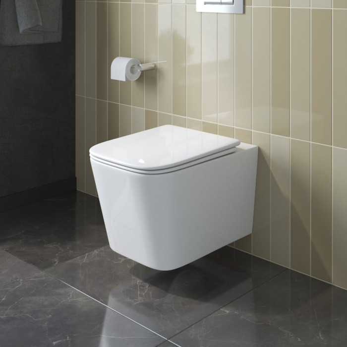 Подвесной унитаз Belbagno Due BB5171CH-TOR/SC торнадо безободковый с сиденьем