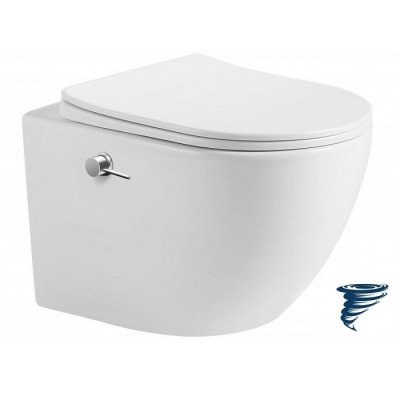 Подвесной унитаз Belbagno Marino-Tor с функцией биде и смывом "торнадо" BB7026CH-TOR-BS/SC с крышкой-сиденьем микролифт