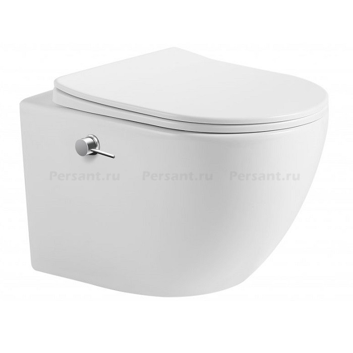 Подвесной унитаз Belbagno Marino-Tor с функцией биде и смывом "торнадо" BB7026CH-TOR-BS/SC с крышкой-сиденьем микролифт