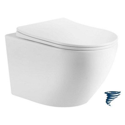 Подвесной унитаз Belbagno Marino-Tor со смывом "торнадо" BB7026CH-TOR/SC с крышкой-сиденьем микролифт
