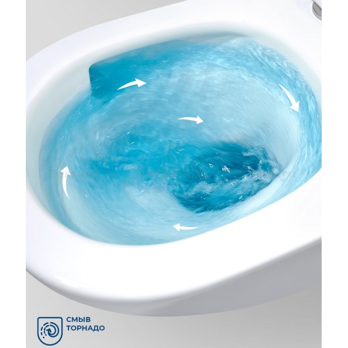 Подвесной унитаз Belbagno Marino-Tor со смывом "торнадо" BB7026CH-TOR/SC с крышкой-сиденьем микролифт