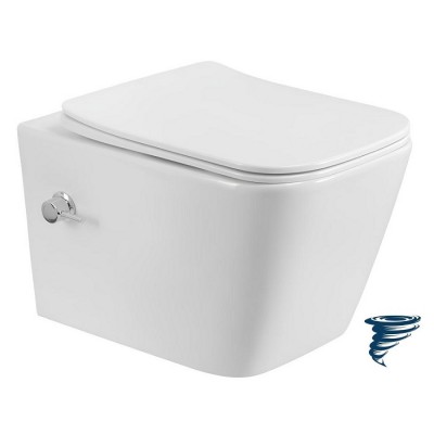 Подвесной унитаз Belbagno Kraft-Tor с функцией биде и смывом "торнадо" BB7106CH-TOR-BS/SC с крышкой-сиденьем микролифт