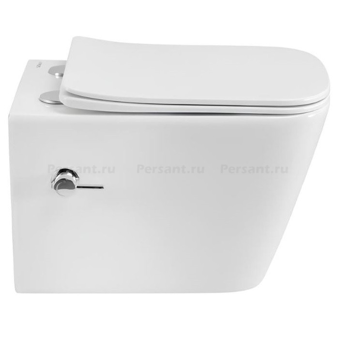 Подвесной унитаз Belbagno Kraft-Tor с функцией биде и смывом "торнадо" BB7106CH-TOR-BS/SC с крышкой-сиденьем микролифт