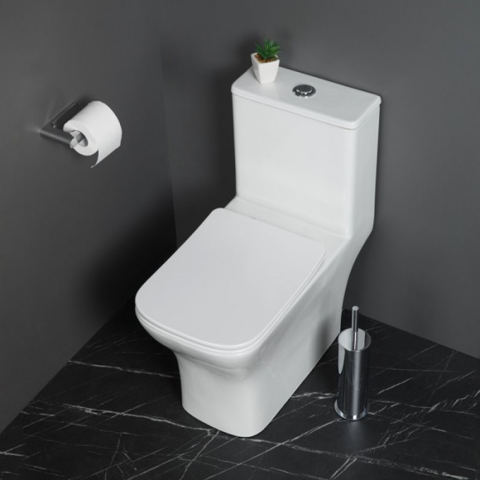 Унитаз-моноблок BelBagno Neon BB8617CPR-MN/SC безободковый
