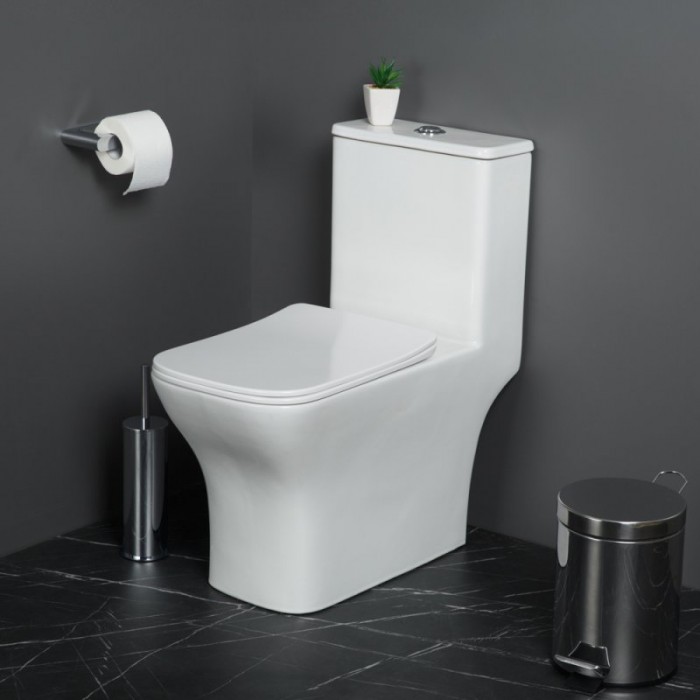 Унитаз-моноблок BelBagno Neon BB8617CPR-MN/SC безободковый