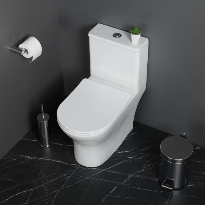 Унитаз-моноблок BelBagno Lounge BB8618CPR-MN/SC безободковый