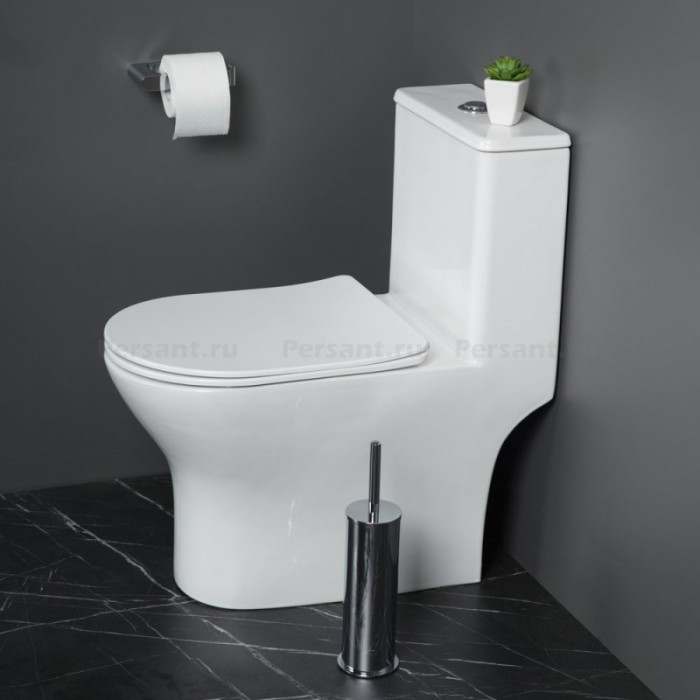 Унитаз-моноблок BelBagno Lounge BB8618CPR-MN/SC безободковый