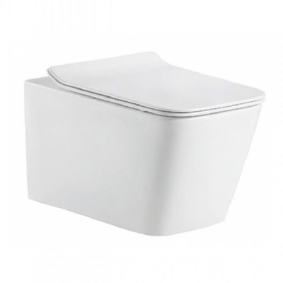 Подвесной унитаз Bravat Manno безободковый с сиденьем микролифт C21201UW-RUS