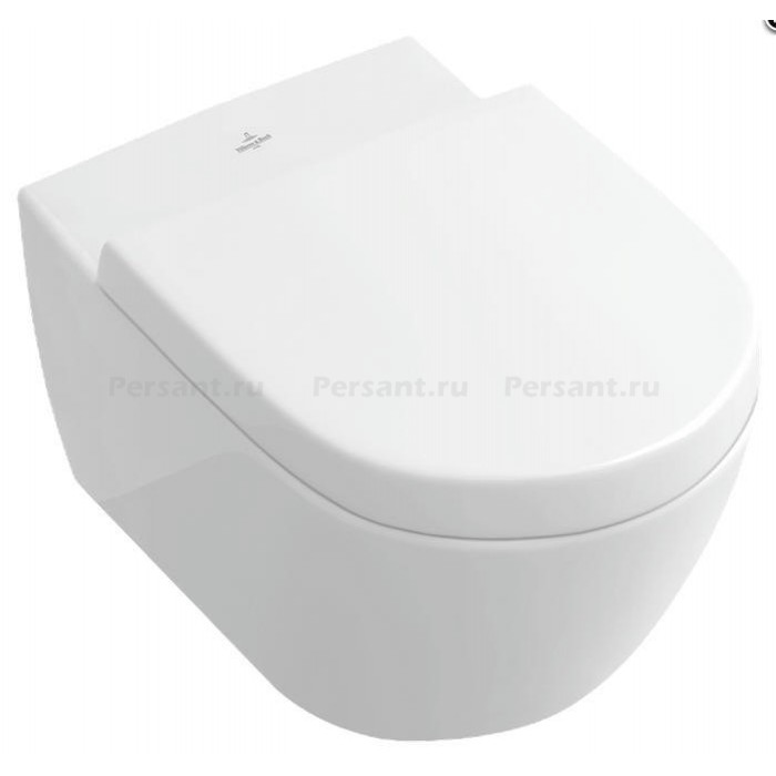 Подвесной унитаз Villeroy&Boch Subway 2.0 безободковый Ceramic Plus 5614R2R1 с сиденьем