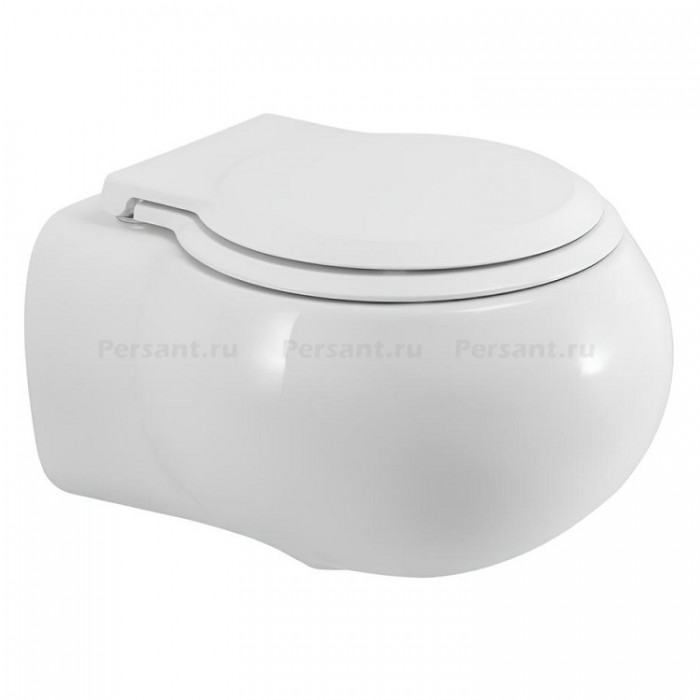 Подвесной унитаз Cezares Grande-Tor безободковый, смыв "торнадо" CZR-308-TH-TOR/SC с сиденьем микролифт