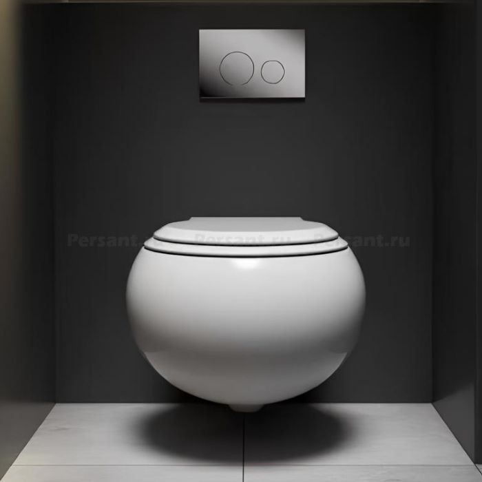 Подвесной унитаз Cezares Grande-Tor безободковый, смыв "торнадо" CZR-308-TH-TOR/SC с сиденьем микролифт