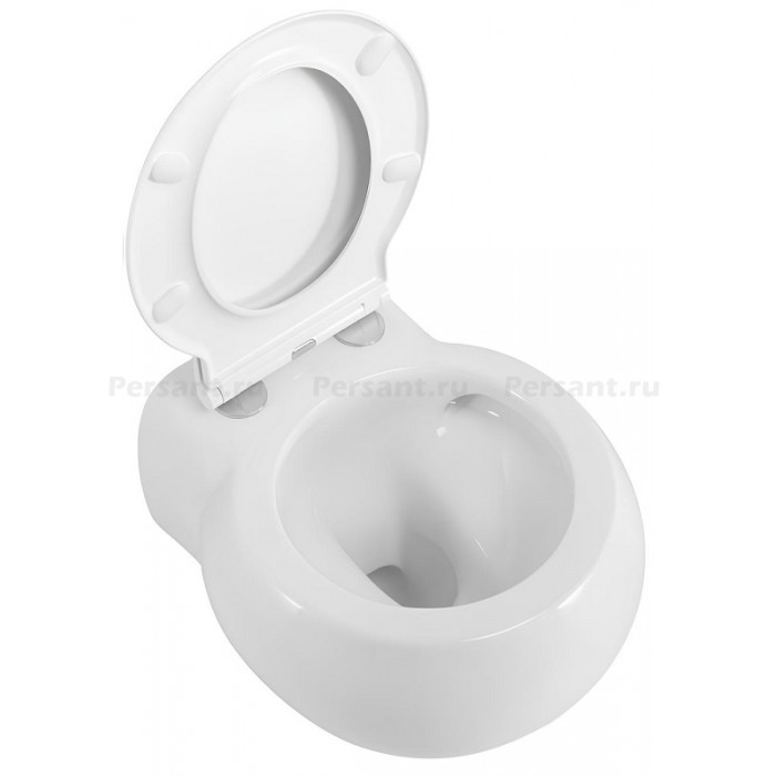 Подвесной унитаз Cezares Grande-Tor безободковый, смыв "торнадо" CZR-308-TH-TOR/SC с сиденьем микролифт