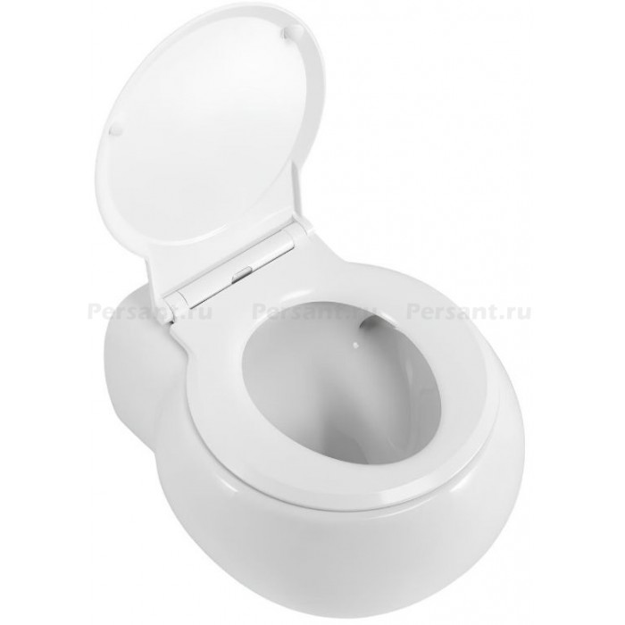 Подвесной унитаз Cezares Grande-Tor безободковый, смыв "торнадо" CZR-308-TH-TOR/SC с сиденьем микролифт