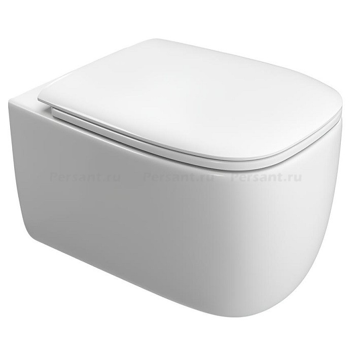 Подвесной унитаз Cezares Comfort-Tor безободковый, смыв "торнадо" CZR-380-TH-TOR/SC с сиденьем микролифт