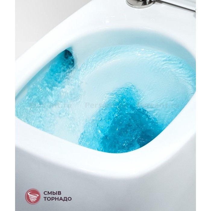 Подвесной унитаз Cezares Comfort-Tor безободковый, смыв "торнадо" CZR-380-TH-TOR/SC с сиденьем микролифт