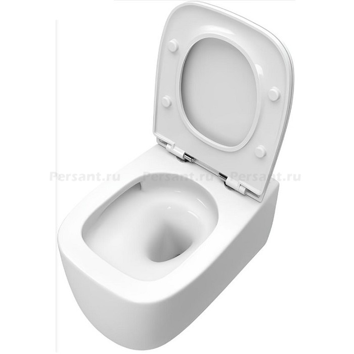 Подвесной унитаз Cezares Comfort-Tor безободковый, смыв "торнадо" CZR-380-TH-TOR/SC с сиденьем микролифт