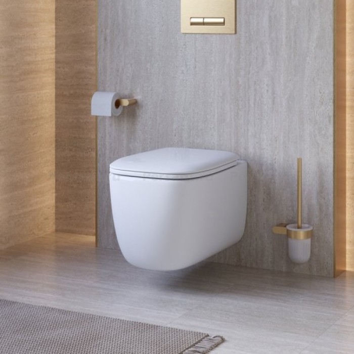 Подвесной унитаз Cezares Comfort-Tor безободковый, смыв "торнадо" CZR-380-TH-TOR/SC с сиденьем микролифт