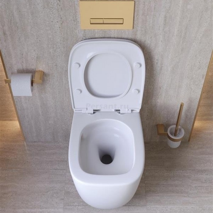 Подвесной унитаз Cezares Comfort-Tor безободковый, смыв "торнадо" CZR-380-TH-TOR/SC с сиденьем микролифт