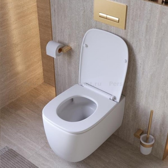 Подвесной унитаз Cezares Comfort-Tor безободковый, смыв "торнадо" CZR-380-TH-TOR/SC с сиденьем микролифт