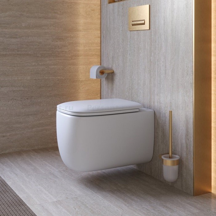 Подвесной унитаз Cezares Comfort-Tor безободковый, смыв "торнадо" CZR-380-TH-TOR/SC с сиденьем микролифт