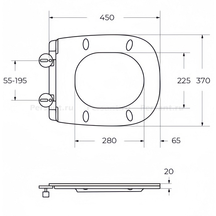 Подвесной унитаз Cezares Comfort-Tor безободковый, смыв "торнадо" CZR-380-TH-TOR/SC с сиденьем микролифт