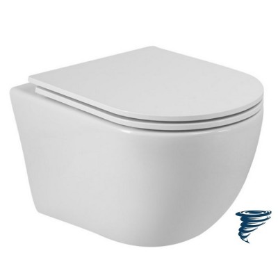 Подвесной унитаз Cezares Relax CZR-3806-53-TH-TOR/SC смыв торнадо, с сиденьем soft-close
