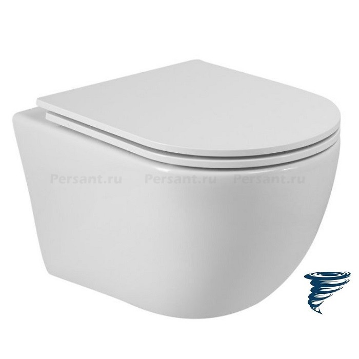 Подвесной унитаз Cezares Relax CZR-3806-53-TH-TOR/SC смыв торнадо, с сиденьем soft-close