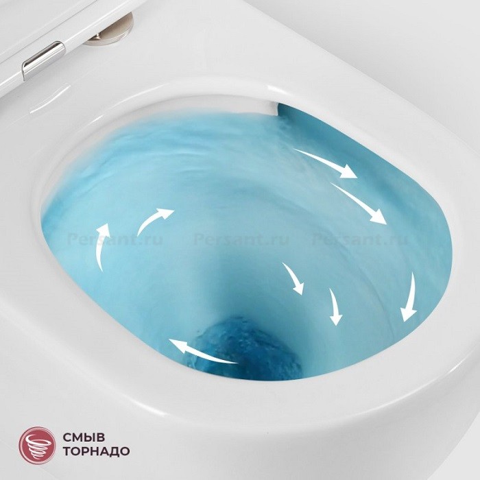 Подвесной унитаз Cezares Relax CZR-3806-53-TH-TOR/SC смыв торнадо, с сиденьем soft-close