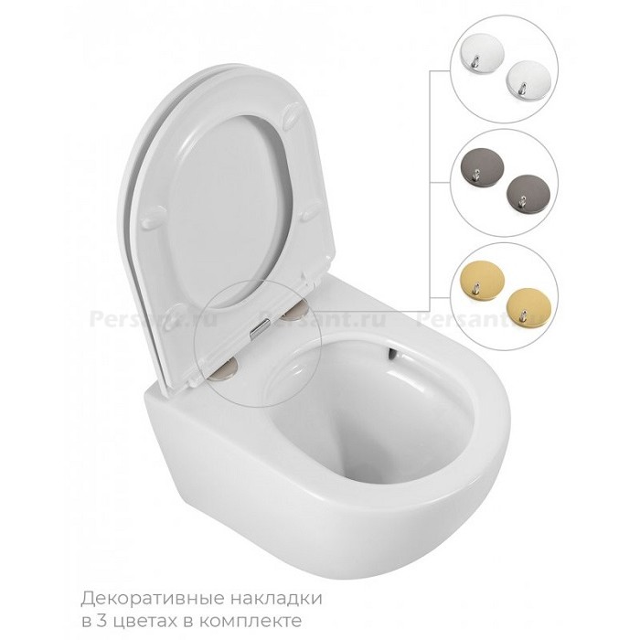 Подвесной унитаз Cezares Relax CZR-3806-53-TH-TOR/SC смыв торнадо, с сиденьем soft-close