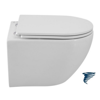 Подвесной унитаз Cezares Relax 49 CZR-38088-49-TH-TOR/SC смыв торнадо, с сиденьем soft-close