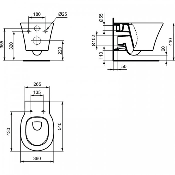 Подвесной унитаз Ideal Standard Connect Air Aquablade E005401